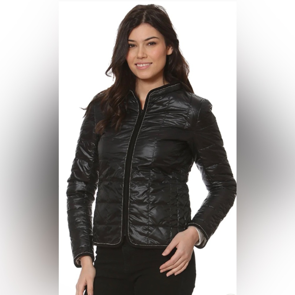 Ciao Milano 1969 Jasper Black Puffer Waterproof Down Silver Jacket Small S